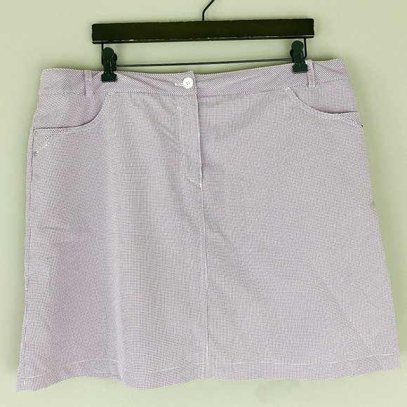Nivo by Lanctot Pants - Nivo Purple White Gingham Pleated Golf  Skort 18